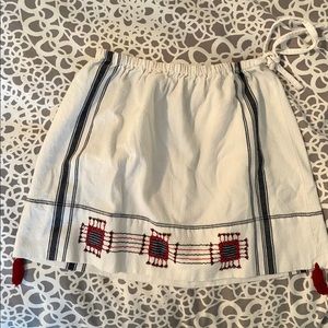 White Knit Mini Skirt
